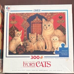 Cats 300-Piece Oversized Puzzle - Vintage Cat Illustration